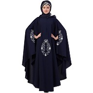 Designer Irani Kaftan with zari embroidery work-Navy blue
